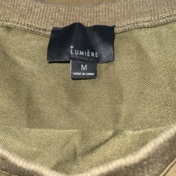 Lumiere / Urban Outfitters olive/military green detachable lace up sleeves top M - Picture 5 of 9